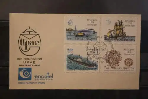 UPAE UPAEP - XIV Congreso Buenos Aires; Argentinia 1990; FDC; Flugzeug, Schiffe