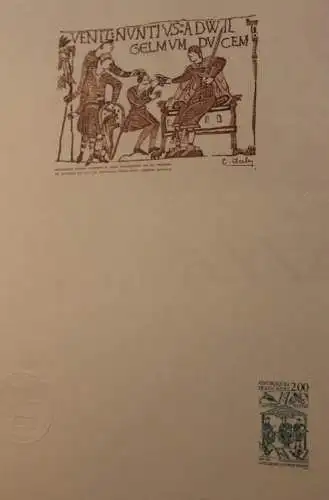 Frankreich 1987; Ersttagsblatt: Wilhelm, der Eroberer; 2 versch. ESST; mit Erläuterung deutsch