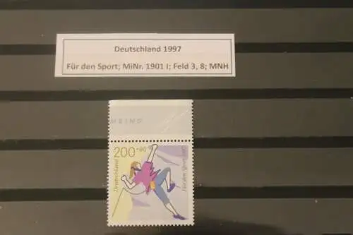 Deutschland 1997; Für den Sport; MiNr. 1901 I; MNH mit Plattenfehler PF I; Feld 3