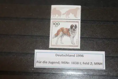 Deutschland 1996; Für die Jugend; MiNr. 1838 I; MNH mit Plattenfehler PF I; Feld 2