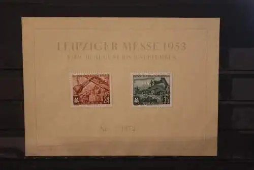 DDR 1953;  Leipziger Herbstmesse 1953, Messekarte; MiNr. 380-81