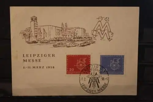 DDR 1958;  Leipziger Frühjahrsmesse 1958, Messekarte; MiNr. 618-19