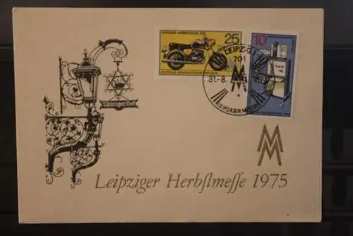 DDR 1975;  Leipziger Herbstmesse 1975, Messekarte; MiNr. 2076-77; SST