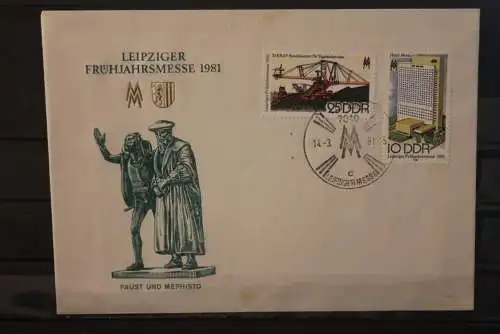 DDR 1981;  Leipziger Frühjahrsmesse 1981, Messebrief; MiNr. 2593-94; ESST