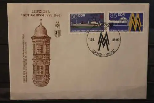 DDR 1986;  Leipziger Frühjahrsmesse 1986, Messebrief; MiNr. Block 3003-04, ESST