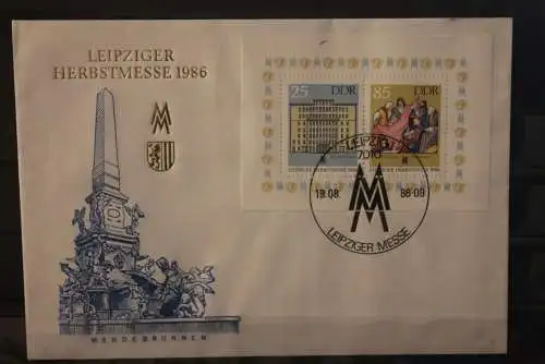 DDR 1986;  Leipziger Herbstmesse 1986, Messebrief; MiNr. Block 85, ESST