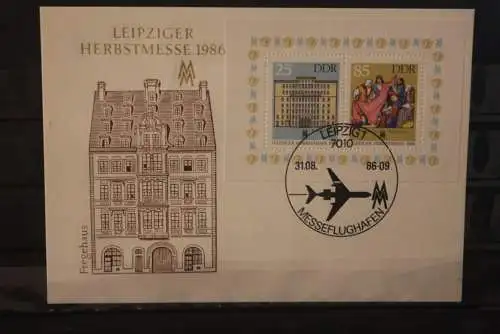 DDR 1986;  Leipziger Herbstmesse 1986, Messekarte; MiNr. Block 85, ESST