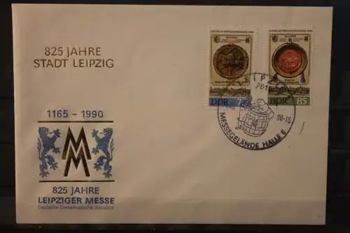 DDR 1990;  Leipziger Frühjahrsmesse 1990, Messebrief; MiNr. 3316-17; seltener SST