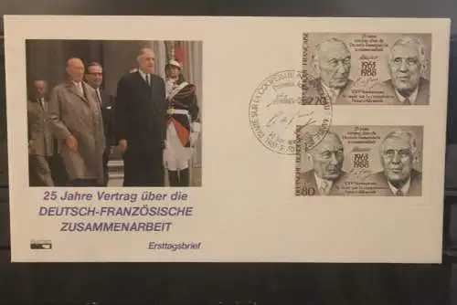 Frankreich/Deutschland; Deutsch-Französische Zusammenarbeit; 1988, MiNr 1351; 2636, FDC