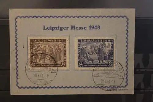 SBZ (DDR); Allierte Besetzung 1948, Leipziger Herbstmesse; MiNr. 198-99; auf Karton