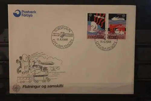 Dänemark Färöer 1988;  Europa CEPT  MiNr. 166-67, FDC