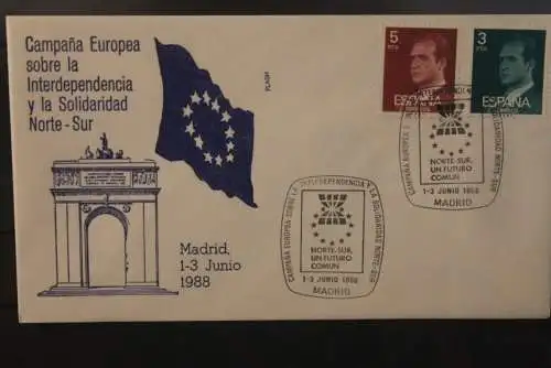 Spanien 1988;  Europa CEPT Kampagne Nord-Süd; FDC