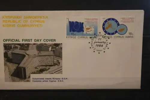 Zypern 1988; Europa EG-Zollabkommen;  MiNr. 693/94; FDC