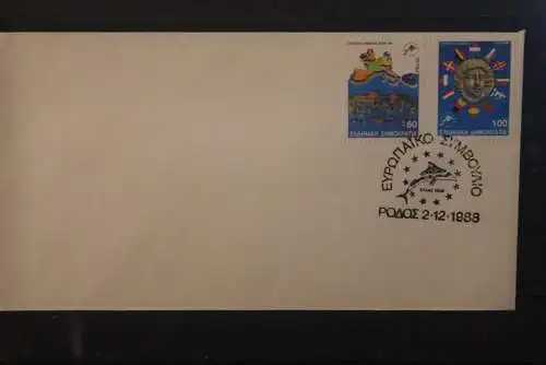 Griechenland 1988; EG-Konferenz Rhodos ; MiNr. 1715 A/ 18 A, FDC, ESST