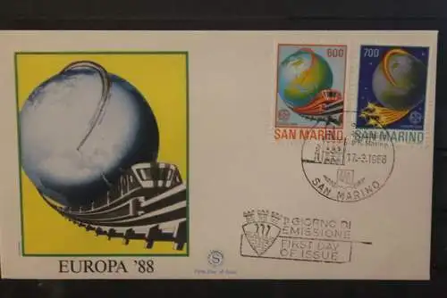 San Marino 1988 Europa CEPT, MiNr. 1380-81, FDC