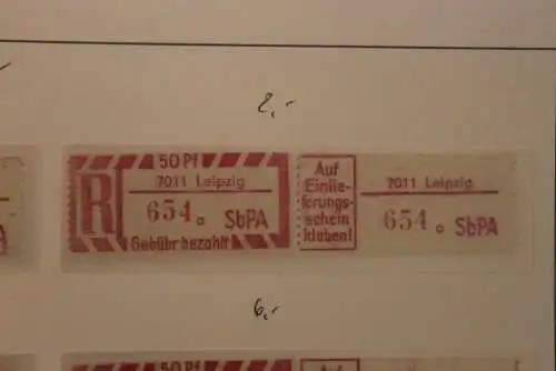 DDR 1968;Einschreibe-Gebührenzettel SbPÄ; Einschreibemarke MiNr. 2; 7011 Leipzig; a; **Z