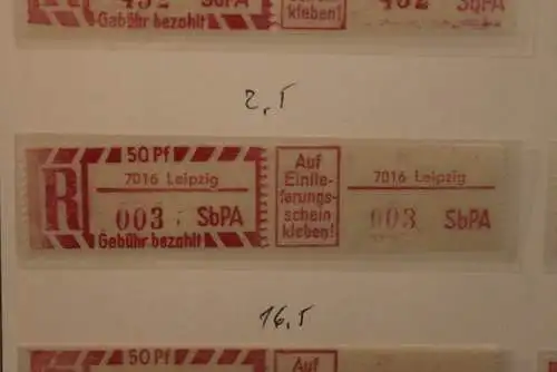 DDR 1968;Einschreibe-Gebührenzettel SbPÄ; Einschreibemarke MiNr. 2; 7016 Leipzig; **Z