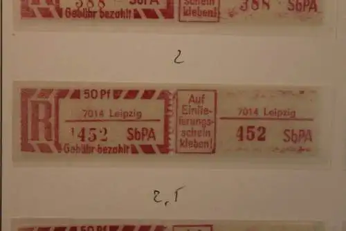 DDR 1968;Einschreibe-Gebührenzettel SbPÄ; Einschreibemarke MiNr. 2;7014 Leipzig;  **Z