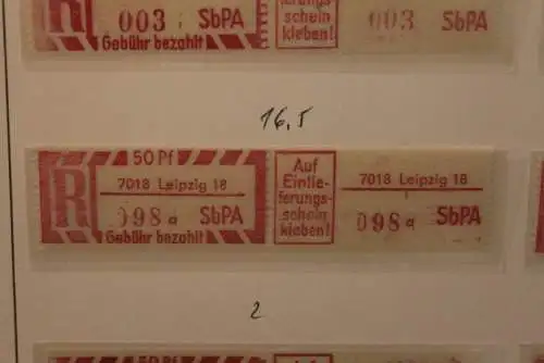 DDR 1968;Einschreibe-Gebührenzettel SbPÄ; Einschreibemarke MiNr. 2;7018 Leipzig; a **Z