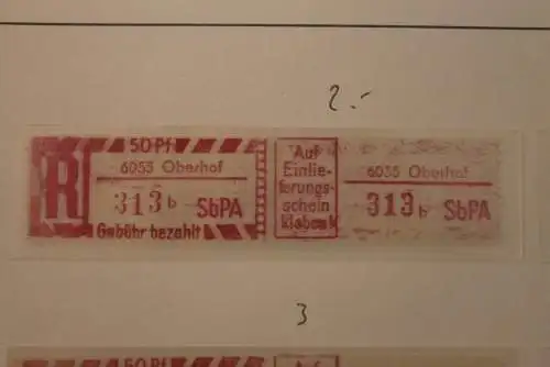 DDR 1968;Einschreibe-Gebührenzettel SbPÄ; Einschreibemarke MiNr. 2; 6055 Oberhof; b**Z