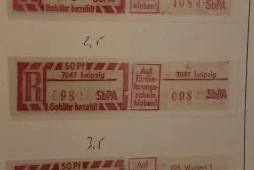 DDR 1968;Einschreibe-Gebührenzettel SbPÄ; Einschreibemarke MiNr. 2; 7047 Leipzig; **Z