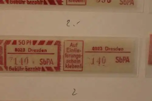 DDR 1968;Einschreibe-Gebührenzettel SbPÄ; Einschreibemarke MiNr. 2; 8023 Dresden **Z