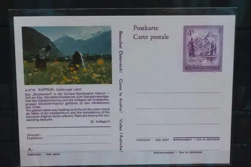 Österreich; Auslands-Bildpostkarte: Kaprun; Salzburger Land; ungebraucht