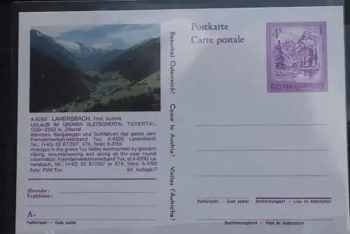 Österreich; Auslands-Bildpostkarte: Lanersbach; Tirol; ungebraucht