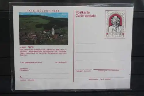 Österreich; Auslands-Bildpostkarte: Papst Johannes Paul II. auf Papstbesuch in Österreich 1988, Gurk