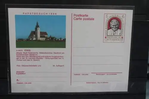 Österreich; Auslands-Bildpostkarte: Papst Johannes Paul II. auf Papstbesuch in Österreich 1988, Enns