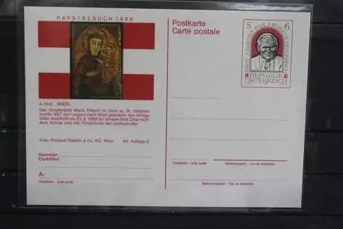 Österreich ; Auslands-Bildpostkarte: Papst Johannes Paul II. auf Papstbesuch in Österreich 1988, Wien; ungebraucht