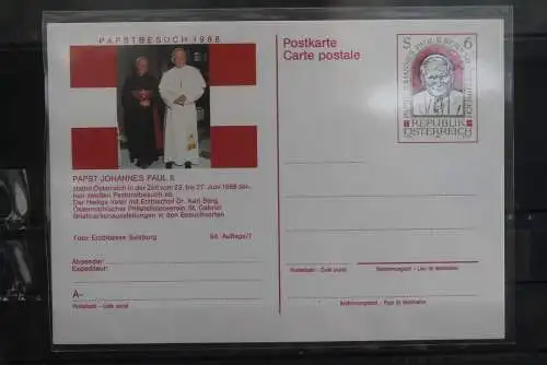 Österreich; Auslands-Bildpostkarte: Papst Johannes Paul II. auf Papstbesuch in Österreich 1988, ungebraucht