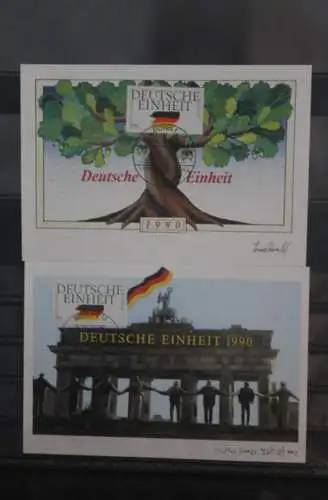 Deutschland Maximumkarte, MC, MK: Künstler Karte Deutsche Einheit; 1990; MiNr. 1477-78