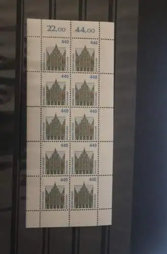 Deutschland 1997; Freimarken SWK Sehenswürdigkeiten;  440 Pf. Rathaus Bremen ; MiNr. 1937, Zehnerbogen; MNH