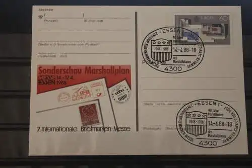 Deutschland 1988: Intern. Briefmarken-Messe Essen; Europa-Marke; PSo 16; SST