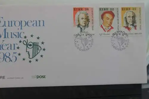 Irland; Europäisches Jahe der Musik 1985; FDC MiNr. 565-67;Bach, Händel