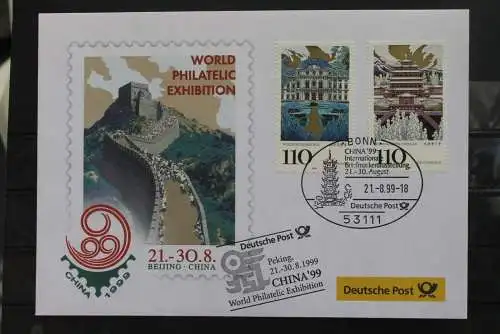 Deutschland 1999; Ausstellungsbrief World Philatelic Exhibition Peking 99; Gemeinschaftsausgabe mit China