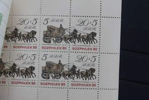 DDR 1985; MH 8; Sozphilex '85; MNH