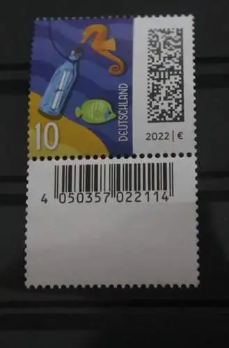 Deutschland 2022; Abart/Fehldruck MiNr. 3723 R k; Brieftaube 10 C., ZNr 120; kopfstehender Matrix Code, MNH