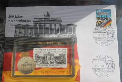 Deutschland 1991; 200 Jahre Brandenburger Tor mit Motivbrief