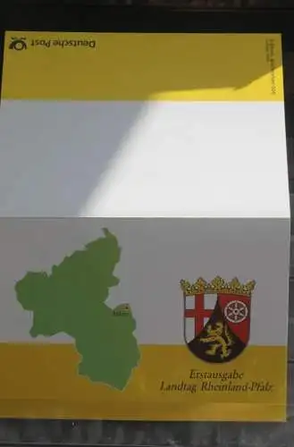 Deutschland 2000; Klappkarte der POST: Erlebnis Briefmarken:Landtag Rheinland-Pfalz