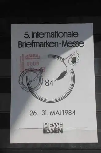 Deutschland 1984; Maximumkarte Messe Essen mit ATM Cuba Nulldruck