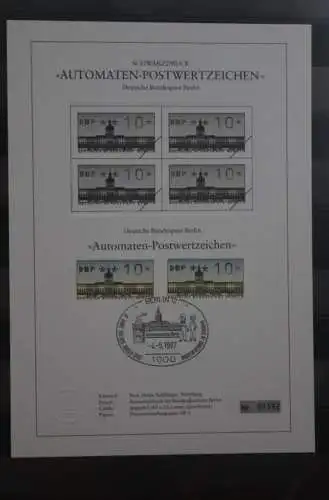 Berlin 1987; Automatenmarken; MiNr. 1; 10 Pf. auf Schwarzdruck Karton; ESST