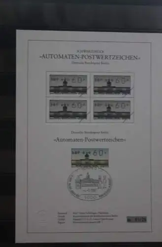 Berlin 1987; Automatenmarken; MiNr. 1; 60 Pf. auf Schwarzdruck Karton; ESST