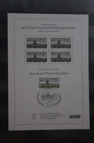 Berlin 1987; Automatenmarken; MiNr. 1; 70 Pf. auf Schwarzdruck Karton; ESST