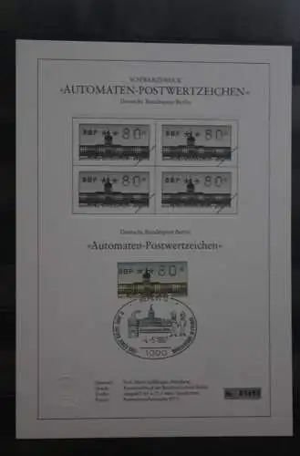 Berlin 1987; Automatenmarken; MiNr. 1; 80 Pf. auf Schwarzdruck Karton; ESST