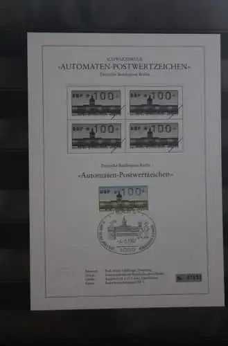 Berlin 1987; Automatenmarken; MiNr. 1; 100 Pf. auf Schwarzdruck Karton; ESST