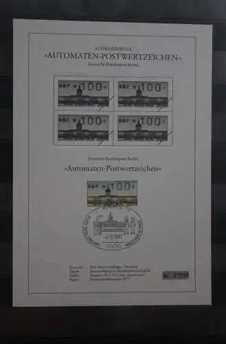 Berlin 1987; Automatenmarken; MiNr. 1; 100 Pf. auf Schwarzdruck Karton; ESST