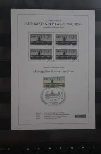 Berlin 1987; Automatenmarken; MiNr. 1; 110 Pf. auf Schwarzdruck Karton; ESST