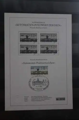 Berlin 1987; Automatenmarken; MiNr. 1; 250 Pf. auf Schwarzdruck Karton; ESST